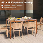 Tangkula 67" Acacia Wood Outdoor Dining Table - Image 5