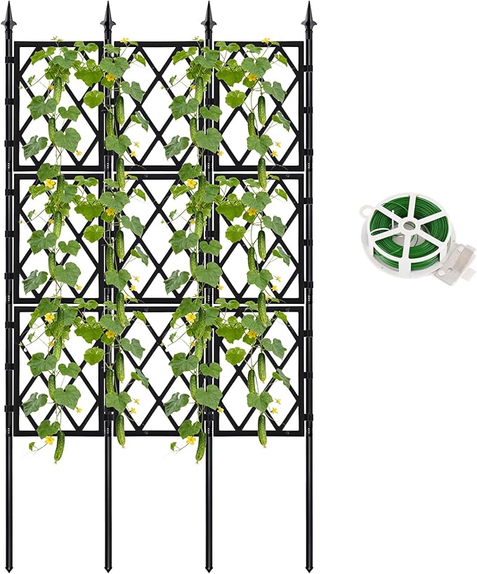 5.25FT Garden Trellis for Climbing Plants Outdoor, Metal Wall Lattice Climbing by ParseBio