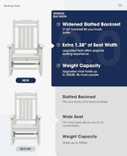 KINGYES Oversized Patio Rocking Chair Set of 2, High Density Polyethylene - Image 4