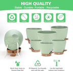 Self Watering Planter Set with Visual Water Level, Modern 8+7+6.5+6+5.5+5 Inch - Image 5