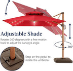 Best Choice Products 10ft Square Cantilever Patio Umbrella w/Base Included - Image 8