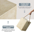 COSIEST Set of 2 Concrete Side Table, Rectangular Outdoor Side Table w Hemp - Image 5