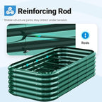 Quictent Galvanized Raised Garden Bed Kit, Strengthened by Crossbar, Dark Green - Image 8