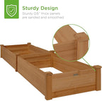 Best Choice Products 8x2ft Outdoor Wooden Raised Garden Bed Planter - Image 5