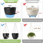 10 inch Self Watering Hanging Planters, 2 Pack Hanging Baskets - Image 5