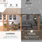 AECOJOY 14' x 10' Gazebo for Patio, Wood Grain Hard Top Lean to Gazebo Pergola - Image 4