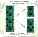 Umigy 2 Set Dark Green 7 Tier Stackable Vertical Planters - Image 5