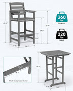 SERWALL 4 Pieces Outdoor Patio Bar Set - Image 4