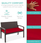 Best Choice Products Outdoor Bench 2-Person Wicker Garden Patio Benches Seating - Image 4