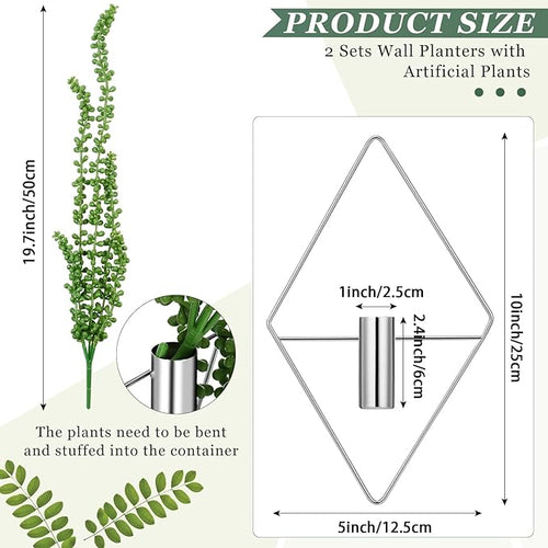 2 Pieces Wall Decor Hanging Planters - Image 2