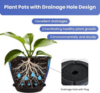 Pack of 2 Flower Pots, Plastic Plant Pots - Image 4