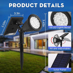 Solar Spot Lights Outdoor, 2-in-1 Wall Mount & Ground Stake 18 LEDs - Image 8