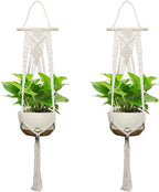 USLAI Macrame Plant Hanger Indoor Outdoor, Fits 4 to 12 Inch Pots, Hanging by USLAI