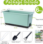 Window Box Planter 6 Pcs, 17 Inches Rectangle Flower Pots - Image 5