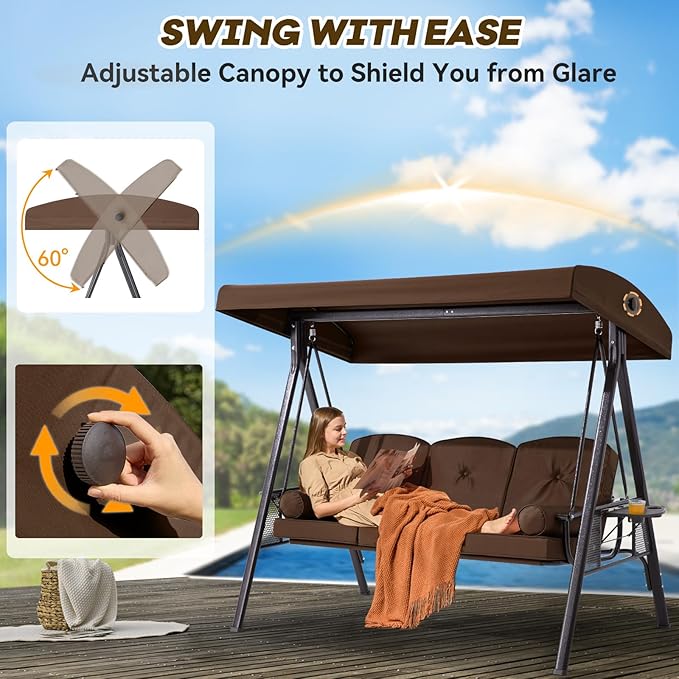 3 in 1 Outdoor Porch Swing - Image 2