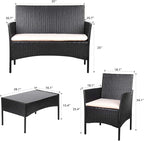 Homall 4 Pieces Outdoor Patio Furniture Sets Rattan Chair Wicker Set, Outdoor - Image 7