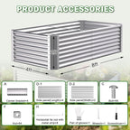 Galvanized Raised Garden Bed Kit Outdoor Patio, Deep Root Box Planter - Image 5