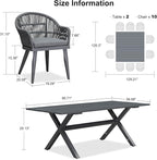 PURPLE LEAF 12 Pieces Patio Dining Set - Image 7