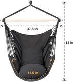 Y- STOP Hammock Chair Hanging Rope Swing Chair, Max 500 Lbs, 2 Seat Cushions - Image 6