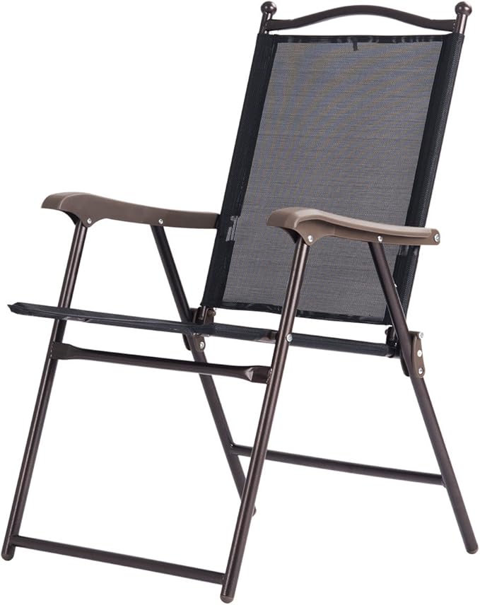 Giantex Set of 2 Patio Folding Chairs, Outdoor Patio Dining Chairs w/Armrest - Image 8