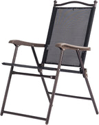 Giantex Set of 2 Patio Folding Chairs, Outdoor Patio Dining Chairs w/Armrest - Image 8