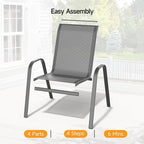 ONBRILL Patio Chairs set of 2, Easy Assembly Stackable Outdoor Dining Chairs - Image 6