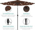 Best Choice Products 10ft Solar Polyester LED Lighted Patio Umbrella w/Tilt - Image 5