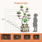 Plant Stand Indoor with Grow Light, 8 Tiered 48" Small Plant Shelf, Corner - Image 6