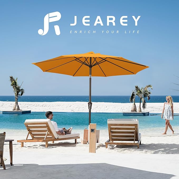 JEAREY 9FT Outdoor Patio Umbrella Outdoor Table Umbrellas - Image 6