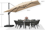 PURPLE LEAF 11.5' X 11.5' Telescopic Patio Umbrella Outdoor Cantilever Umbrella - Image 9