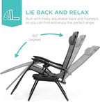 Best Choice Products Set of 2 Adjustable Steel Mesh Zero Gravity Lounge Chair - Image 3