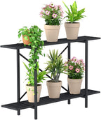 Zhongma 2 Tier Metal Sturdy Heavy Plant Stand, Narrow Plant Stand Indoor and by Zhongma