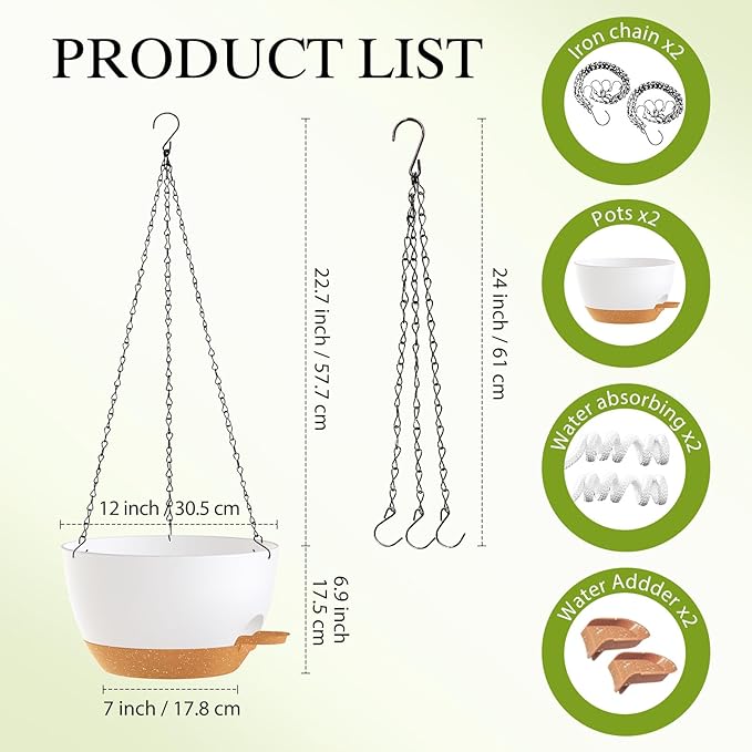 12 Inch Hanging Baskets 2 PC - Image 2