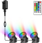 RGB Pond Lights with Timer, LED Underwater Submersible Colorful Landscape by CREPOW