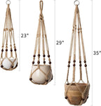 Mkono 3 Pack Macrame Plant Hangers Indoor Different Size Hanging Planter Basket - Image 6