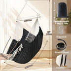 Chihee Hammock Chair 4.9ft x 3.9ft Max 500 Lbs Widen Hanging Swing 2 Cushions - Image 4