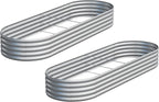 2PCS 8x2x1ft Galvanized Metal Raised Garden Bed Kit, Outdoor Planter Box by Easllre