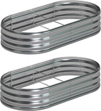 6x3x1ft Galvanized Oval Raised Garden Bed, Outdoor Planter Box Metal Patio Kit by Foxlang