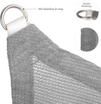 Eden's Decor Straight Flat-Edged Sun Shade Sail Rectangular 13' x 21' Grey - Image 2