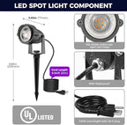 L LOHAS LED Tree Spotlight Outdoor, Auto On/Off 5W 120V Landscape Lighting - Image 6