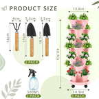 Umigy 2 Set of 7 Tier Vertical Planter Stackable Tower Planters Strawberry Herb - Image 2