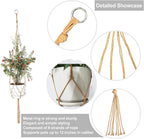 3 Pack Macrame Plant Hanger Indoor, 35 41 47 Inch Handmade Boho Hanging Planter - Image 3