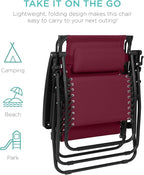 Best Choice Products 30” Wide Folding Zero Gravity Outdoor Recliner Patio - Image 9