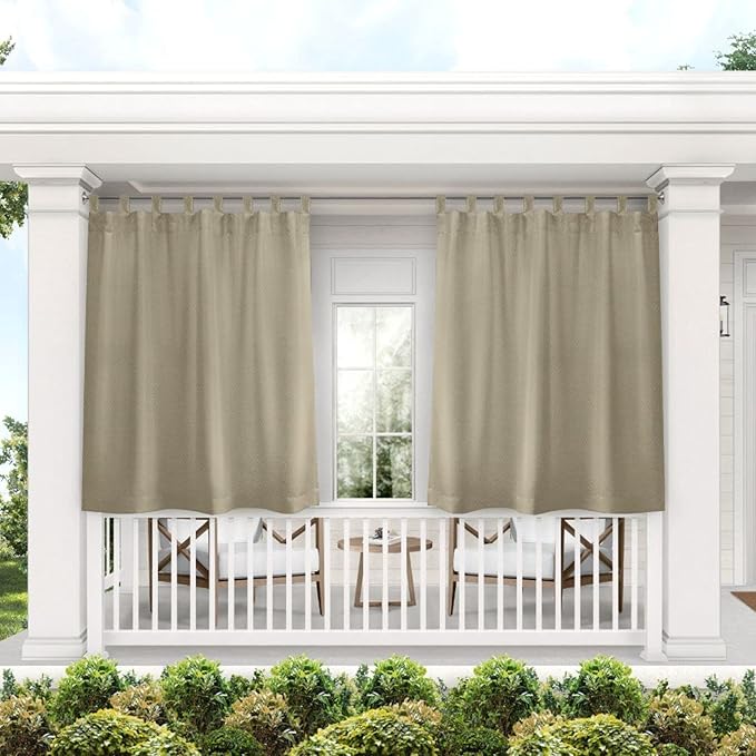 Exclusive Home Cabana Solid Indoor/Outdoor Light Filtering Hook-and-Loop Tab by Exclusive+Home