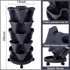 Umigy 2 Set 5 Tier Stackable Planters Vertical Garden Planters - Image 2