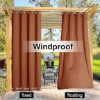 NICETOWN Outdoor Curtain for Patio Windproof, Thermal Insulated Rustproof Steel - Image 5