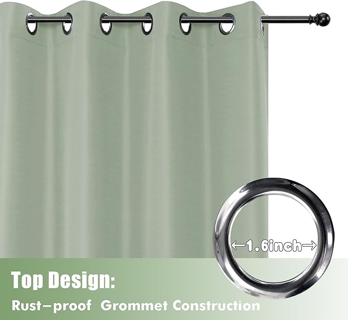 HolidayIdeas Outdoor Curtains for Patio Waterproof, 6 Panels - Image 4