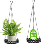 2 Pack Hanging Planters, 9.8 Inch Metal Plant Hanger, Decorative Glossy Black - Image 4