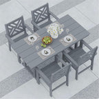 5-Piece Outdoor Dining Set, HDPE All-Weather Patio Table and Chairs Set by BIVODA