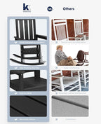 KINGYES Oversized Outdoor Rocking Chair Set of 8, All-Weather Patio Rocking - Image 8